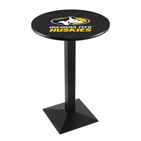 Holland Bar Stool Co 36" Blk Wrinkle Michigan Tech Pub Table L217B3628MITech